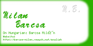 milan barcsa business card